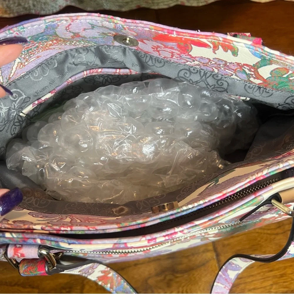Enzo Angiolini watercolor floral shoulder bag